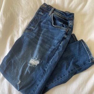 blue ripped jeans